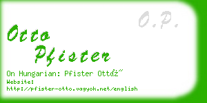 otto pfister business card